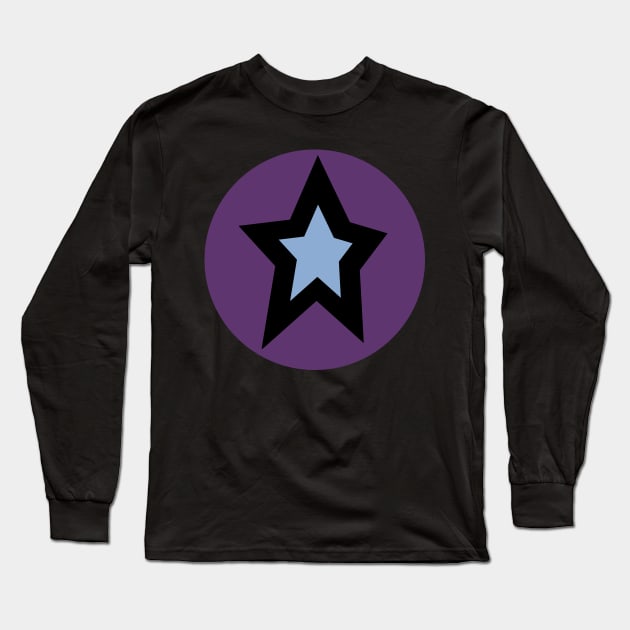 Blue Star Purple Circle Graphic Long Sleeve T-Shirt by ellenhenryart